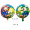 Globo de Película de Aluminio con Forma de Nuevo Super Mario Luigi Peach Princesa Transfronterizo Suministros para Fiesta de Cumpleaños