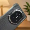 Aplicable para Huawei MateX7 Protección de Bisagra de Doble Eje Textura de Fibra de Carbono Funda para Teléfono MateX6 Sensación Ligera Negro Translúcido