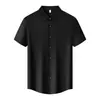 Camisa sin costuras de malla de maíz 50D160G 10A botón metálico antibacteriano ropa de trabajo cómoda camisa cultural estilo de negocios para hombres y mujeres