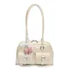 Bolsa de Ombro Casual Urbana Simples Estilo Coreano para Mulheres Moda Verão 2026 Nova Doce com Laço Tendência