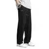 Pantalones Casuales Sueltos Nuevos para Hombre Estilo Coreano de Moda Seda de Hielo Rectos Pantalones Versátiles Verano Delgados de Secado Rápido