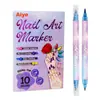 Pluma de Arte para Uñas DIY Transfronteriza, Fácil de Usar, Punta Fina, Color Hermoso y de Larga Duración, Fácil de Operar, Pluma de Arte para Uñas de Doble Punta