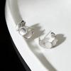 Aretes plata esterlina 925 aretes redondos cepillados aretes de joyería estilo moda simple ins coreanos para chicas sentido de alta gama