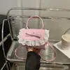 Bolso de Hombro Lindo, Mini Bolso Elegante para Mujer 2025 Nueva Moda Bolso Cuadrado Lazo Bolso Cruzado para Niña