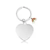 Llavero de Regalo Festivo Más Vendido Transfronterizo Europeo y Americano Spot Material en Blanco Llavero de Metal Arcoíris en Forma de Corazón Venta al por Mayor