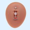 Gaibei Europeo y Americano transfronterizo fruta colgante cabeza anillo para el ombligo con colgante de circonita incrustada piercing uña para el ombligo diamante completo decoración para el ombligo