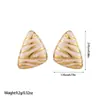 Pendientes de Acero Inoxidable Esmaltado de Alta Gama Estilo Medieval, Pendientes Triángulo Geométrico Dorados con Goteo de Aceite Personalizados y Elegantes para Mujer