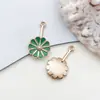 1 Accesorio de Joyería DIY Verde Aleación Esmalte Flor de Cerezo Colgante Llavero Pendientes Accesorios para el Cabello Encanto para Teléfono Venta al por Mayor