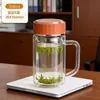 Taza de burbujas con asa de vidrio de doble capa para hombre, nueva taza de oficina de alta temperatura para el hogar 2025 con asa