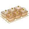 Plato de Frutas Hogar Sala de Estar Mesa de Centro Punto de Té Aperitivos Dulces Aperitivos Nueces Plato de Aperitivos Dividido Plato Cuadrado para Frutos Secos