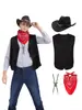 Novo Chapéu de Lã em Forma de Coração Estilo Europeu e Americano Clássico Transfronteiriço, Chapéu de Cowboy Ocidental, Chapéu Masculino, Colete Embossado