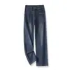 Jeans Rectos Versátiles 2026, Pantalones Largos para Primavera y Otoño, Pantalones Cropped Casuales Ajustados de Tiro Alto para Chicas Pequeñas