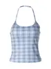Ropa de Mujer Europea y Americana Otoño 2026 Nuevas Llegadas Cuadros Frescos Espalda Descubierta Adelgazante Halter Chaleco Pequeño Comercio Exterior Mayoreo