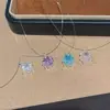 Lágrima de Sirena Collar Translúcido Lujo Ligero Nicho Sentido de Alta Gama Cadena para Clavícula Estilo Sencillo Collar con Sentido Atmosférico