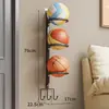 Estante de Almacenamiento para Baloncesto para Uso en Casa, Estante de Exhibición Montado en la Pared, Instalación sin Taladro, Solución de Almacenamiento para Bádminton, Fútbol y Voleibol Infantiles