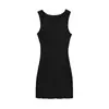 Vestido de Punto Irregular con Costilla Ajustado para Mujer 2025 Nuevo Estilo Sexy Ajustado Mini Vestido tipo Top sin Mangas