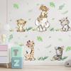 Adesivos de parede fofos de elefante, zebra e girafa, layout para quarto de criança, decoração de parede de jardim de infância, papel de parede autoadesivo removível