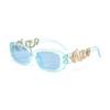 Elegantes Gafas de Sol Par de Dragón con Marco Pequeño Ovalado Diamantes Montados a Mano Estilo Retro Personalizado Tendencia Punk Gafas de Sol