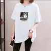 Camiseta de Manga Corta Estampada de Moda para Mujer, Estilo Nuevo Verano 2026, Longitud Media, Corte Holgado, Tallas Grandes, Top Adelgazante