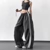Pantalones Casuales de Cintura Elástica con Raya Lateral para Mujer Verano 2025 Nuevos Pantalones de Secado Rápido Pantalones Paracaídas Adelgazantes Pantalones de Pierna Ancha Altos