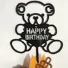 Acrílico bolo cartão decoração aniversário decoração festa decoração assar sobremesa plug-in bandeira spot atacado