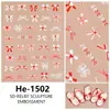 Redanco5D Embutido Popular Desenho Animado Adesivos para Unhas Laço Fofo Adesivos Estéreo para Unhas He1502