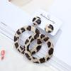 Pendientes de cuero pu de moda europea y americana, pendientes de cruz, tendencia caliente transfronteriza, pendientes redondos grandes exagerados de leopardo para mujer