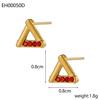 Brincos de diamante vermelho microincrustados Uma variedade de peças fundidas em aço inoxidável laço amor cruz avião zircônia de diamante brincos pequenos