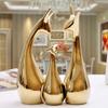 Honghe Entrada da Sala de Estar Jingdezhen Cerâmica Artesanato Ornamentos Decorações para Casa Dourado Três Cervos Decoração Animal