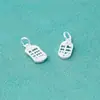 Plata de Ley S925 Plata Lisa Sólida Brillo Pulido Calado Colgante Ábaco Pequeño Ábaco Cuerda de Mano DIY Pulsera Accesorios de Plata
