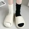 Meias Largas Xiaohongshu Meias para Gestantes Meias Masculinas Femininas Meia-panturrilha Meias 100% Algodão Primavera Outono Todas as Estações Moda Ins Cor Sólida Preto Branco Meias Largas