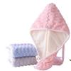 Gorro de secado de cabello Clase A, engrosado, súper absorbente, con entramado de nubes, terciopelo coral, de secado rápido, para mujer, con cinta para bolso, gorro de ducha transpirable de doble capa.