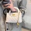 Bolso de mano de moda, estilo nuevo, lujo ligero, diseño de nicho, sensación de alta gama, con patrón de diamantes, estilo francés, rosa, bolso cruzado para mujer