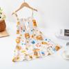 Camisola Infantil Pijama para Meninas Verão Manga Curta Algodão Fino Nuvens Saia Vestido de Alcinha Fofo para Menininha