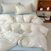 Conjunto de Quatro Peças de Capa de Edredom de Gaze Dupla Algodão Puro Classe A, Lençol de Cama Estilo Fresco 100% Algodão, Lençol com Elástico, Conjunto de Três Peças para Dormitório Estudantil
