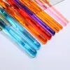 Nuevo color Herramienta de ganchillo de cristal de plástico transparente para tejer suéteres de ganchillo Traje de agujas