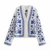 Moda europea y americana al por mayor europea y americana 2021 oferta estilo nacional top bordado abrigo de camisa para mujer YY5-41714