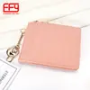 2025 Llavero con Cremallera y Tarjetero de Patrón Cruzado Simple para Mujer, Ranuras Múltiples para Tarjetas, Billetera Compacta Ultra-Delgada para Monedas y Llaves