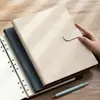 Caderno A5 de Folhas Soltas, Caderno de Reunião para Escritório, Bloco de Notas com Capa de Couro, Personalizável em Pequenas Quantidades