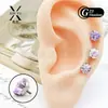 Aretes de Aleación de Titanio Grado Médico F316 con un Toque Exclusivo de Alta Gama, Brillantes Tachuelas para Cartílago de Circonia Corte Medusa, Tachuelas Irregulares para Hélice