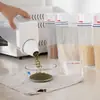 Taza medidora portátil de plástico estilo japonés, cubo de arroz sellado, caja de almacenamiento de arroz a prueba de humedad y a prueba de insectos, tanque de almacenamiento de granos para cocina