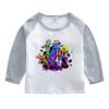 Camiseta de manga larga para niños y niñas, primavera y otoño 2023, nueva camiseta de algodón para niños con parte inferior fina, ropa de otoño con cuello redondo para niños