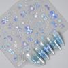 Nuevas pegatinas para uñas Redanco 5D con relieve rosa y azul, con diseño de concha y lazo, tridimensionales, He-1054