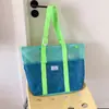 Bolsa de Ombro de Malha Estilo Coreano Verão Bolsa de Praia com Drenagem de Água Bolsa para Passeio de Meninas Bolsa de Compras