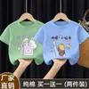 Camiseta Manga Curta para Meninas 2025 Novas Blusas de Algodão Puro para Crianças de Tamanho Médio e Grande Meninas Verão Soltas Gola Redonda Camisetas Básicas