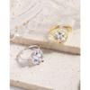 515 Estilo coreano INS nicho diseño de lujo ligero personalidad versátil exagerado Cristal anillo abierto plata esterlina S925 femenino textura
