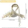 Pinza de lirio del valle y orquídea dulce con colgante de perla, pinza de tiburón, pinza elegante para coleta de pelo, pasador grande de boda, tocado de moda