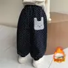 Calça Casual Infantil Inverno Forrada com Fleece Bebê de 3 Anos Estilo Coreano Solta Infantil Acolchoada Calça Jogger 6