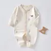Mameluco para bebé, ropa para recién nacido, algodón puro, Clase A, sin costuras, pijama para todas las estaciones, mameluco para exteriores, traje para gatear, diseño sin costuras