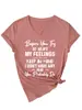Antes de tentar machucar Camiseta Casual Versátil Feminina de Manga Curta com Decote em V da Estação Independente Amazon eBay